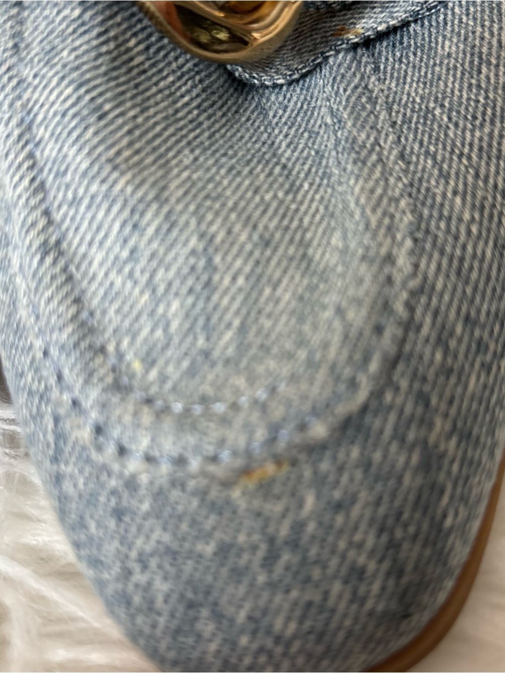 Steve Madden Light Denim Mules with Gold Chain Accent - Picture 4 of 7